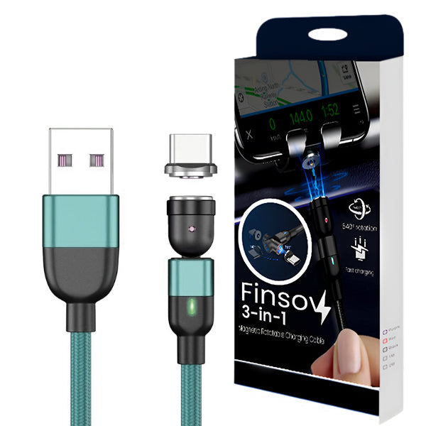 Finsov™ 3-in-1 Magnetic Rotatable Charging Cable - Gets Yours NOW!