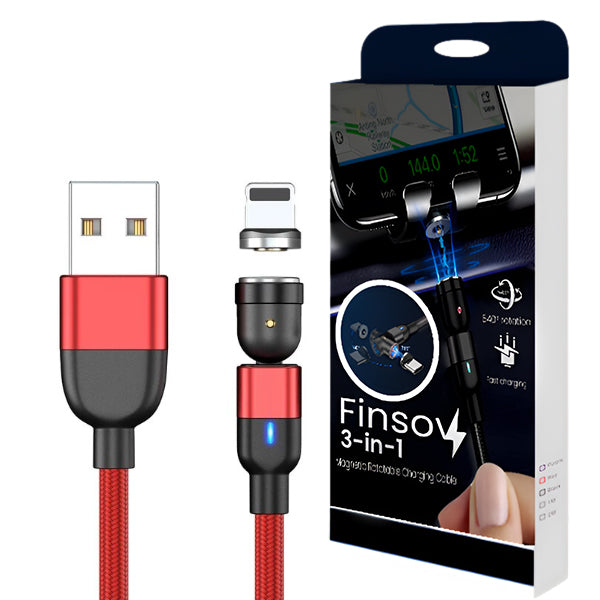 Finsov™ 3-in-1 Magnetic Rotatable Charging Cable - Gets Yours NOW!