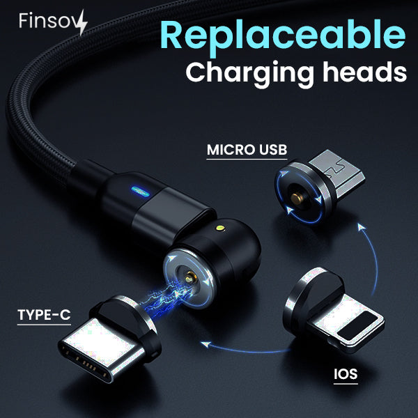 Finsov™ 3-in-1 Magnetic Rotatable Charging Cable - Gets Yours NOW!