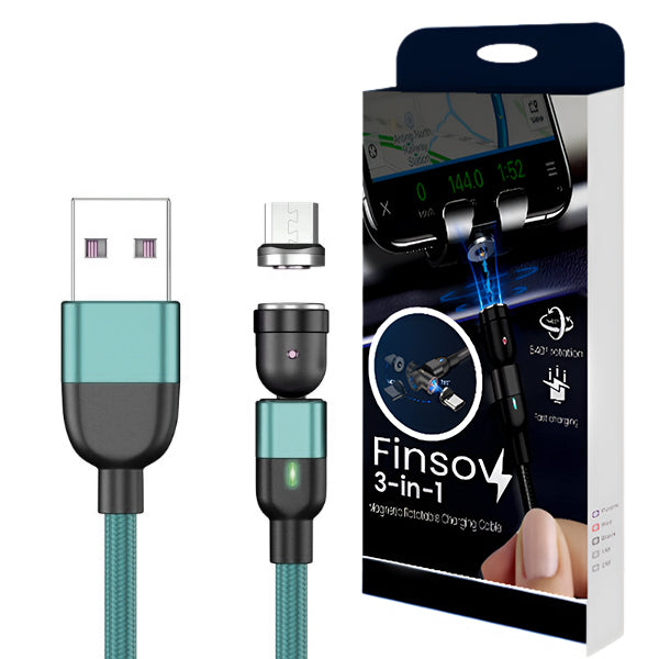 Finsov™ 3-in-1 Magnetic Rotatable Charging Cable - Gets Yours NOW!